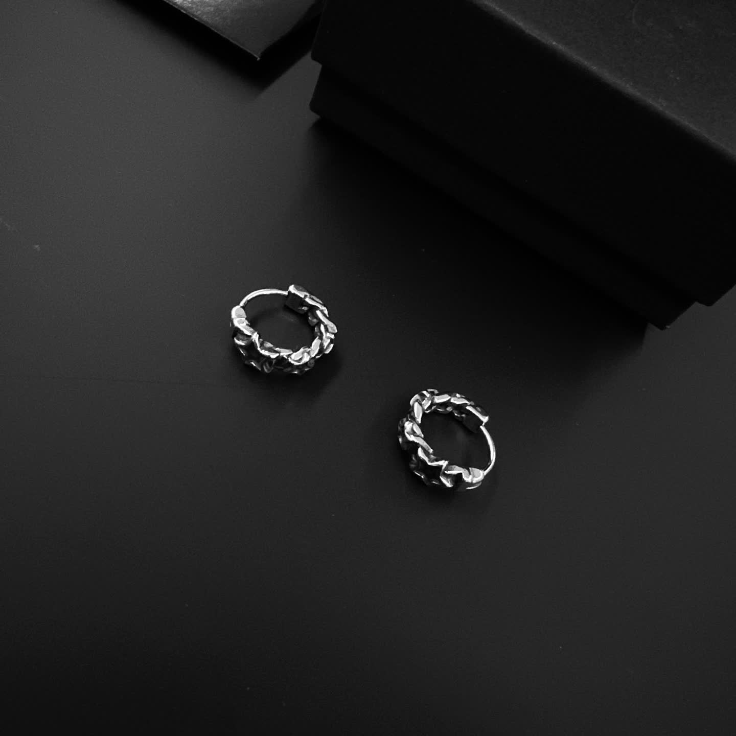 Chrome Hearts Silver Hoop Earrings